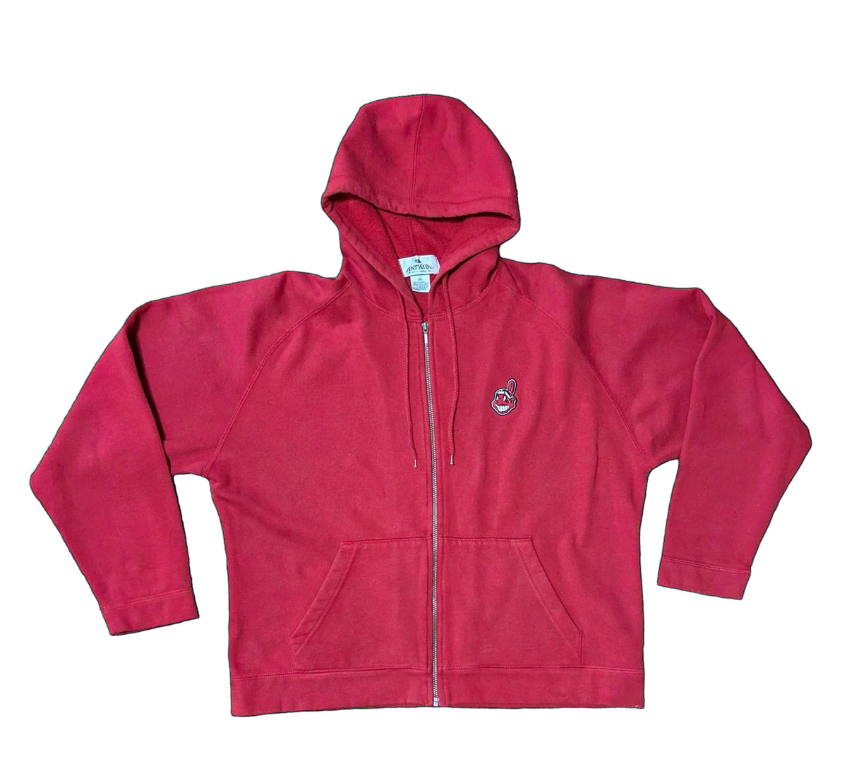 Cleveland Indians Chief Wahoo Hoodie Womens XL Antigua Full Zip Red