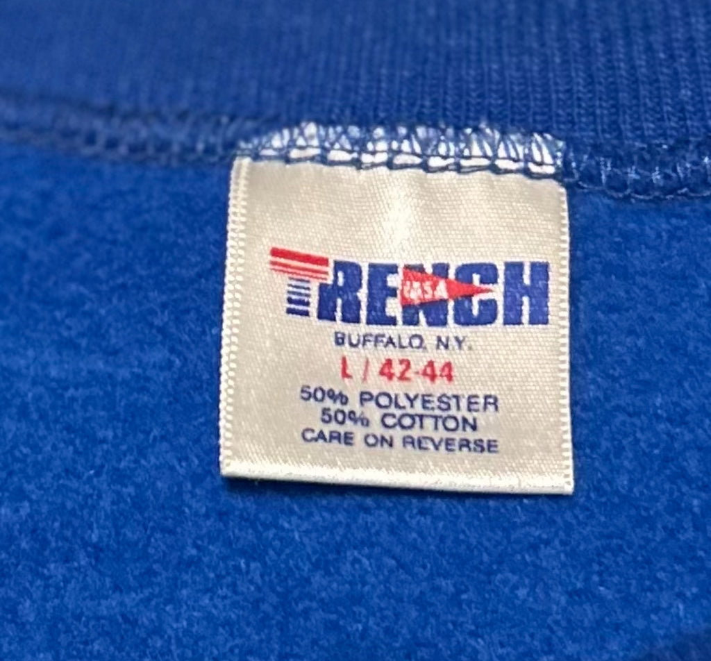 New York Giants Sweatshirt L Vintage 90s TRENCH USA Helmet Blue Crewneck