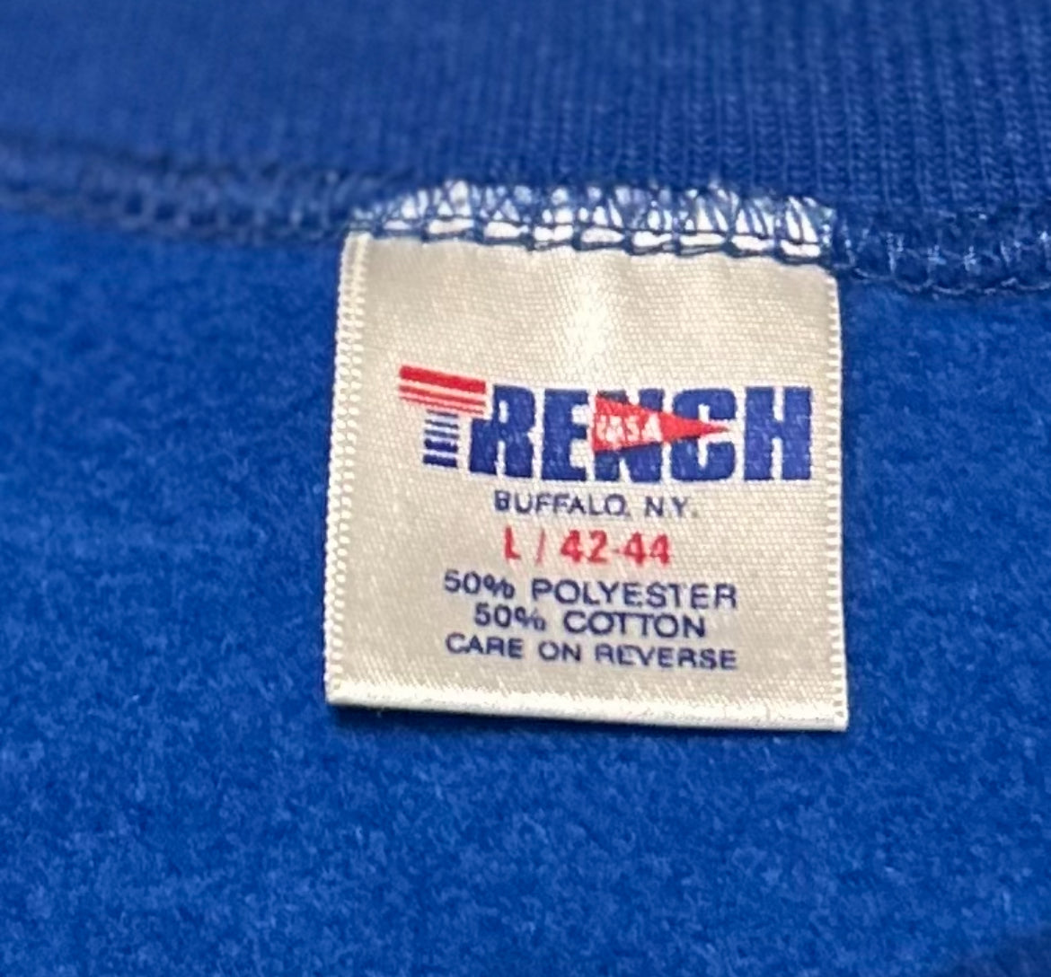 New York Giants Sweatshirt L Vintage 90s TRENCH USA Helmet Blue Crewneck