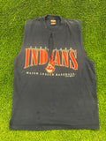 Vintage Henry Aaron Cleveland Indians Cutoff Tee Size M