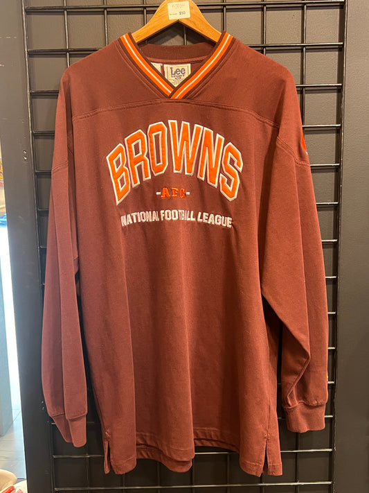 Lee Sport Cleveland Browns AFC V-Neck Sweatshirt Size XL