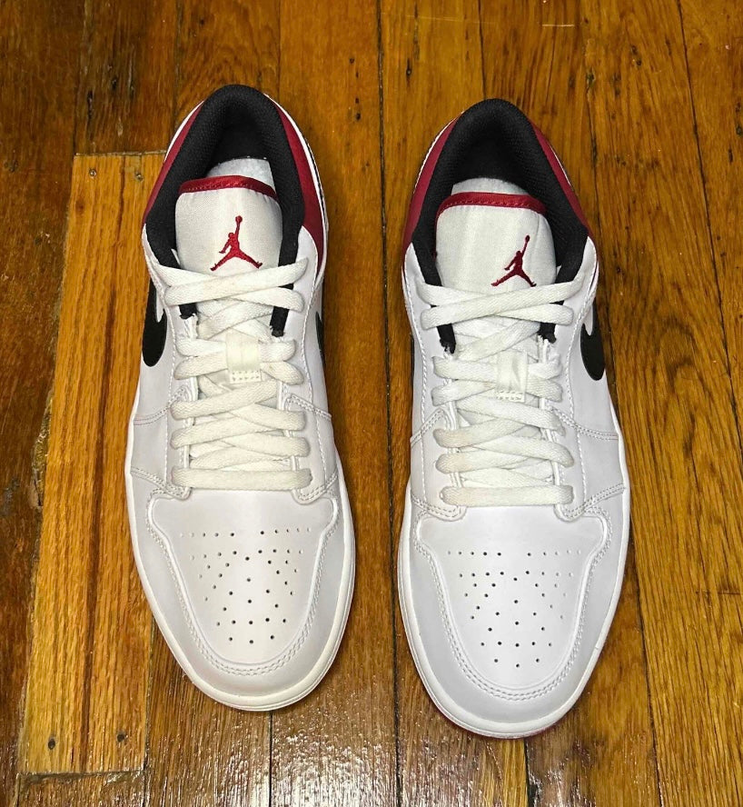 Air Jordan 1 Low White University Red Size 9.5 Men Shoes