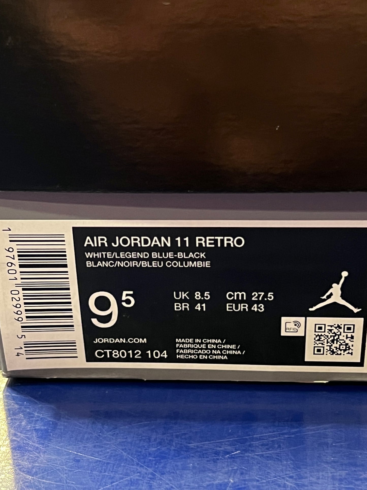 Men’s Air Jordan 11 Legend Blue Size 9.5