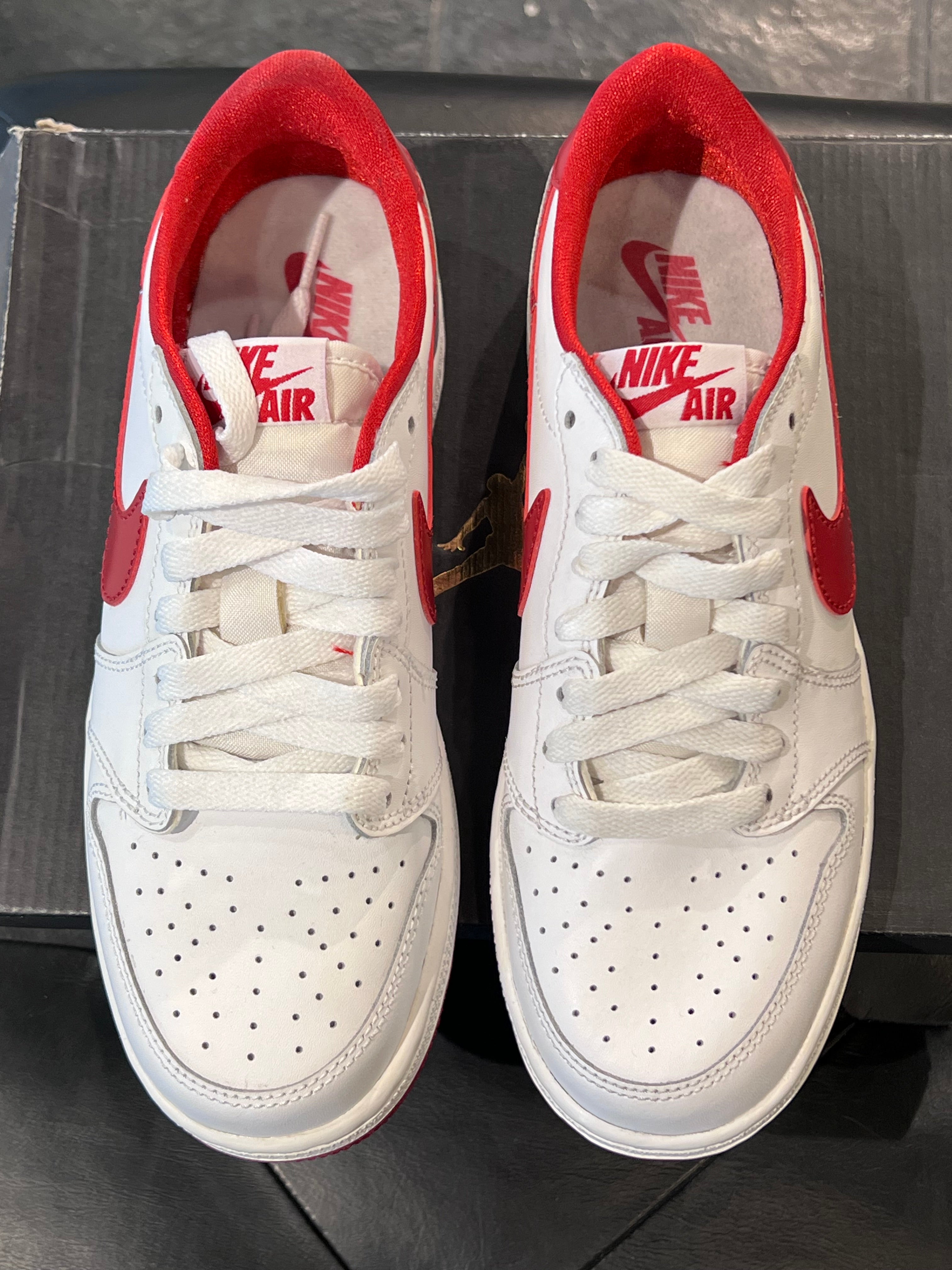 Gradeschool Air Jordan 1 Low White/ Varsity Red Size 4.5y
