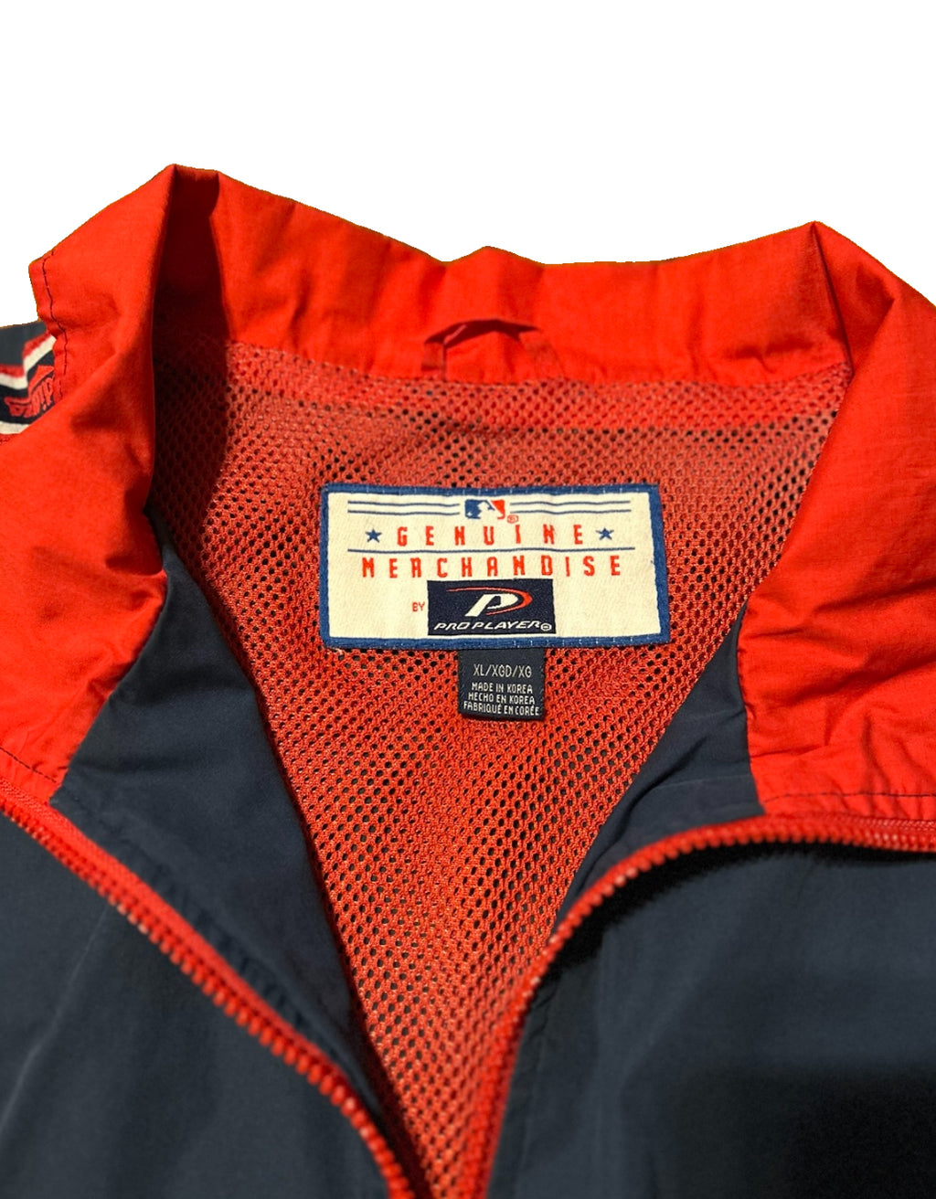 Pro Player Cleveland Indians Jacket Mens XL Navy Windbreaker Chief Wahoo 90s MLB