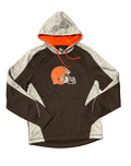 Cleveland Browns Hoodie Mens Small Majestic Therma Base Helmet Logo Brown NWOT
