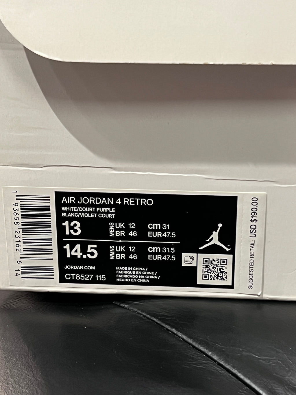 Air Jordan 4 Metallic Purple Men’s Shoes Size 13
