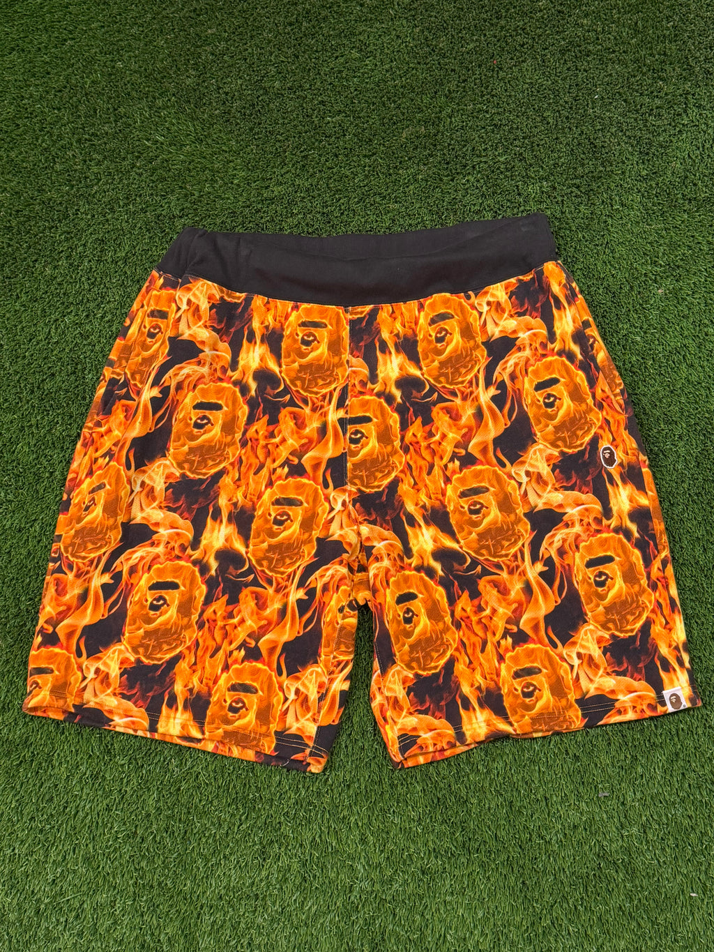 A Bathing Ape Bape Flame Wide Shorts Size XL