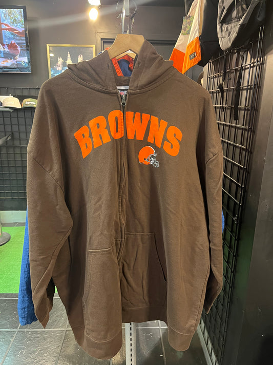 Vintage Cleveland Browns Fill Zip Hoodie size 3XL