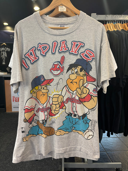 Vintage Cleveland Indians Shirt Fred Flintstone XL $150