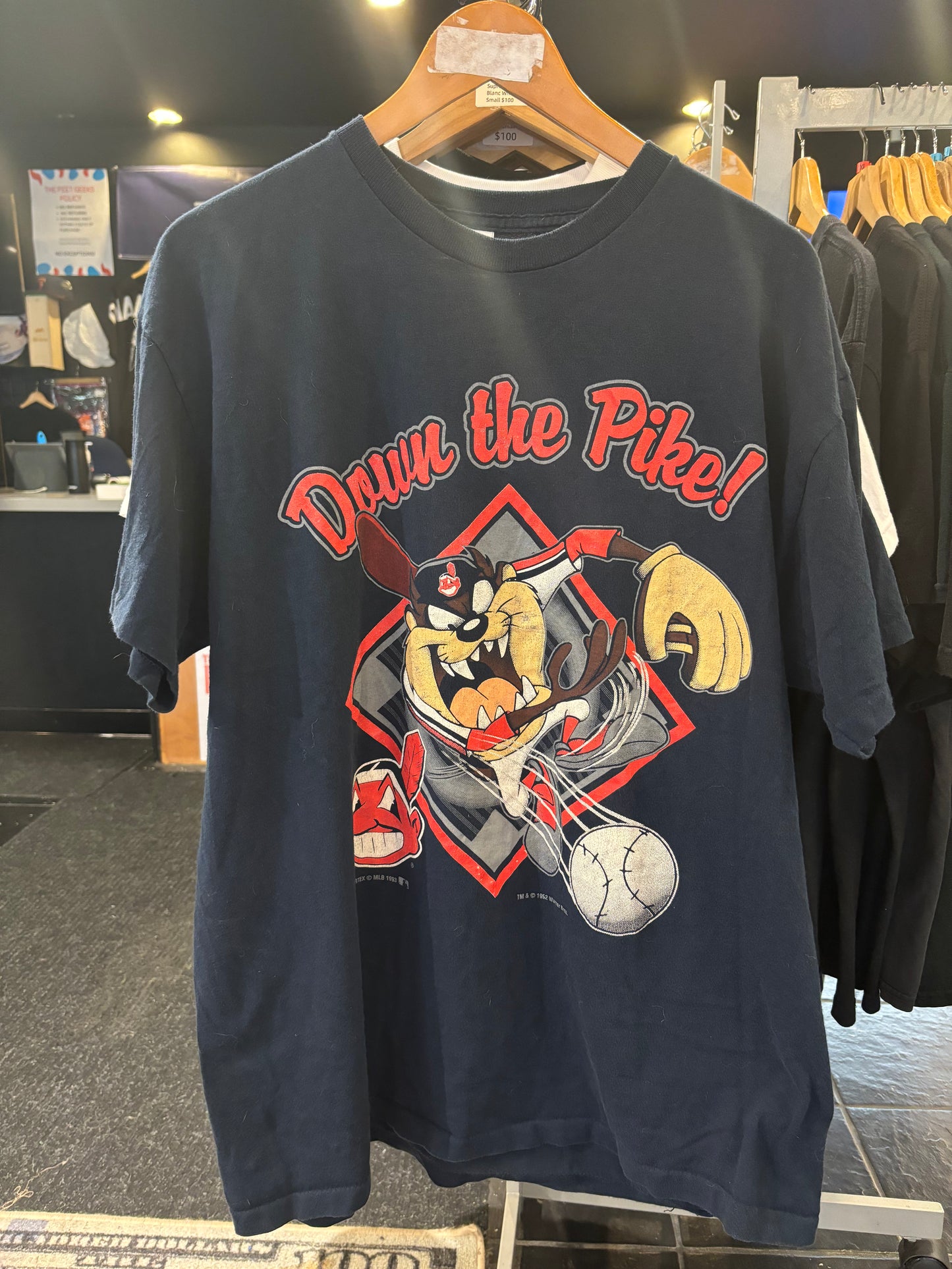 Vintage Cleveland Indians Shirt Looney Tunes Down To Pike XL $70