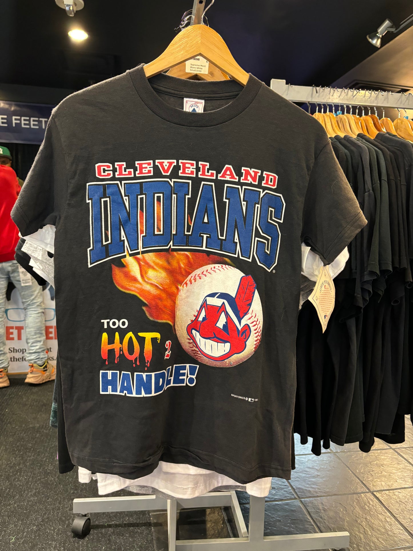 Vintage Cleveland Indians Fire Shirt Small