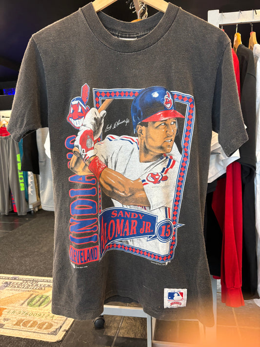 Vintage Cleveland Indians SANDY ALOMAR JR. Tee Shirt Size Medium From 1997 $50