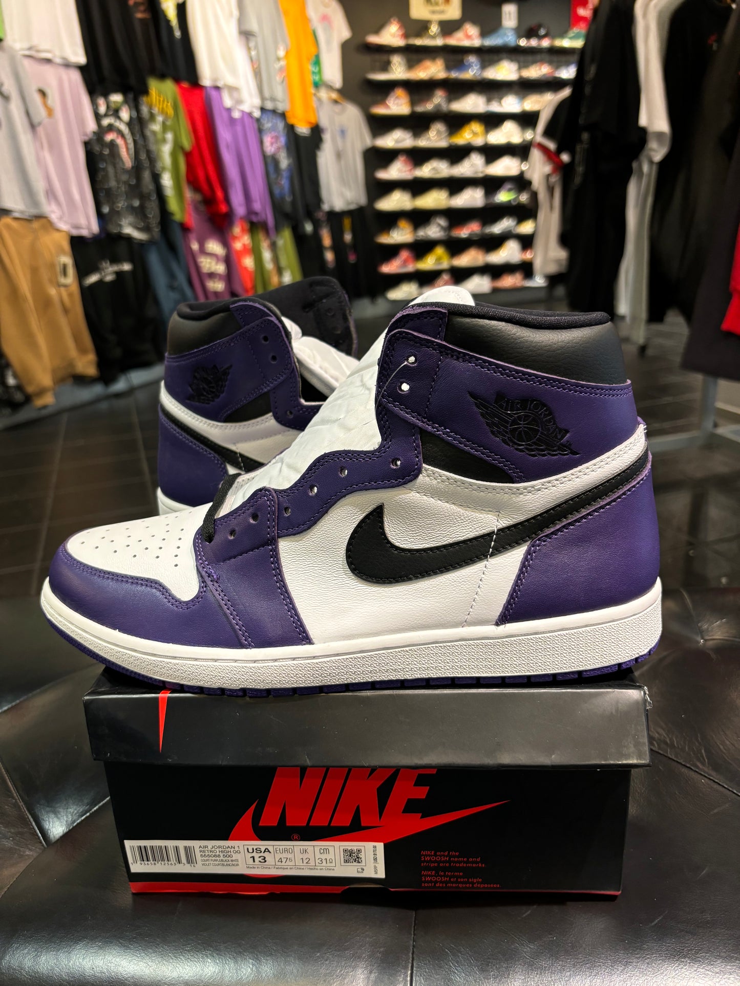 Jordan 1 Court Purple White Size 13 Men’s Shoes $240