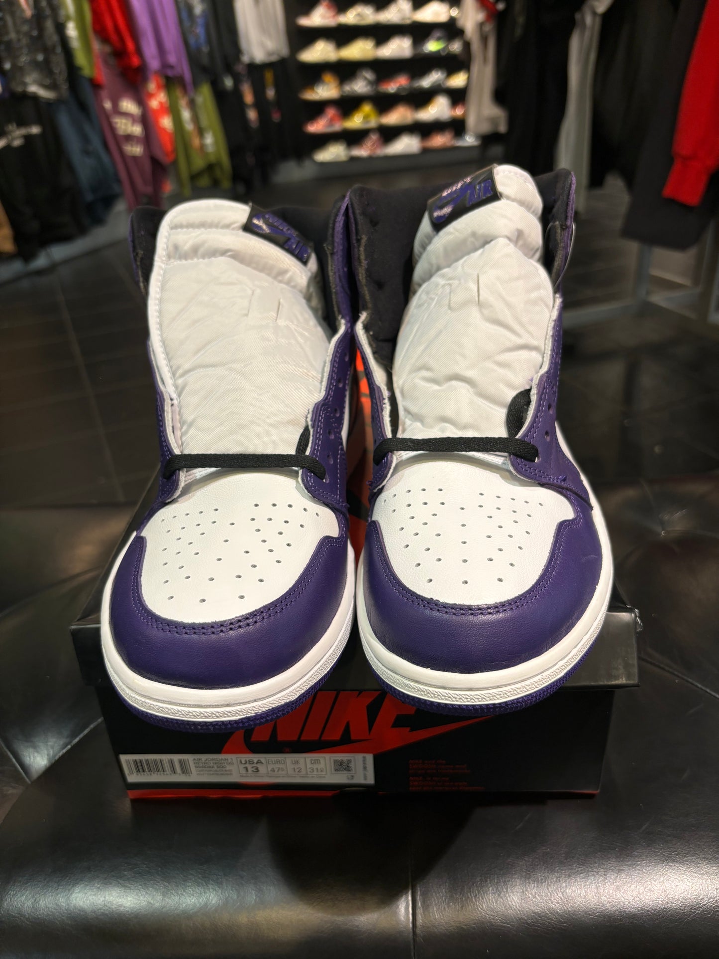 Jordan 1 Court Purple White Size 13 Men’s Shoes $240