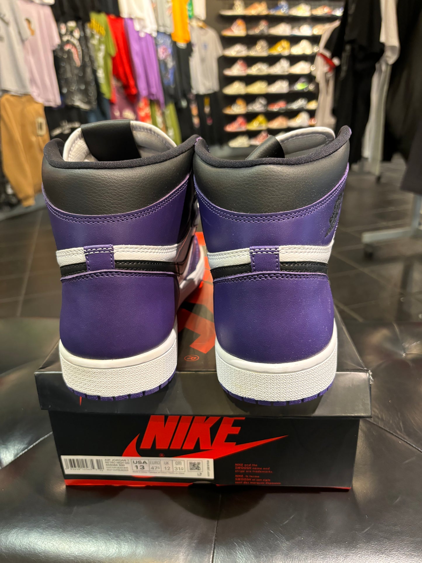 Jordan 1 Court Purple White Size 13 Men’s Shoes $240