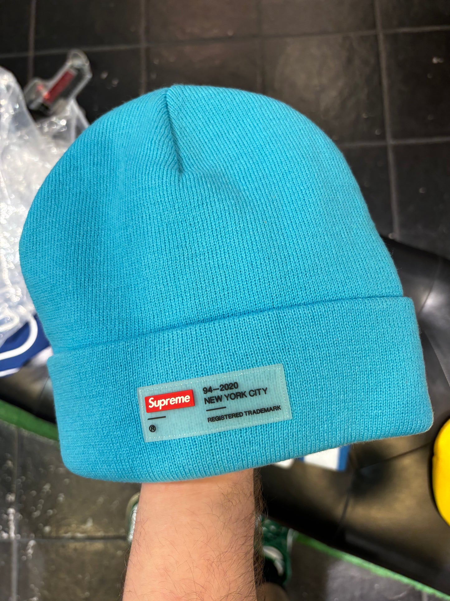 Supreme Beanie Teal Blue $100