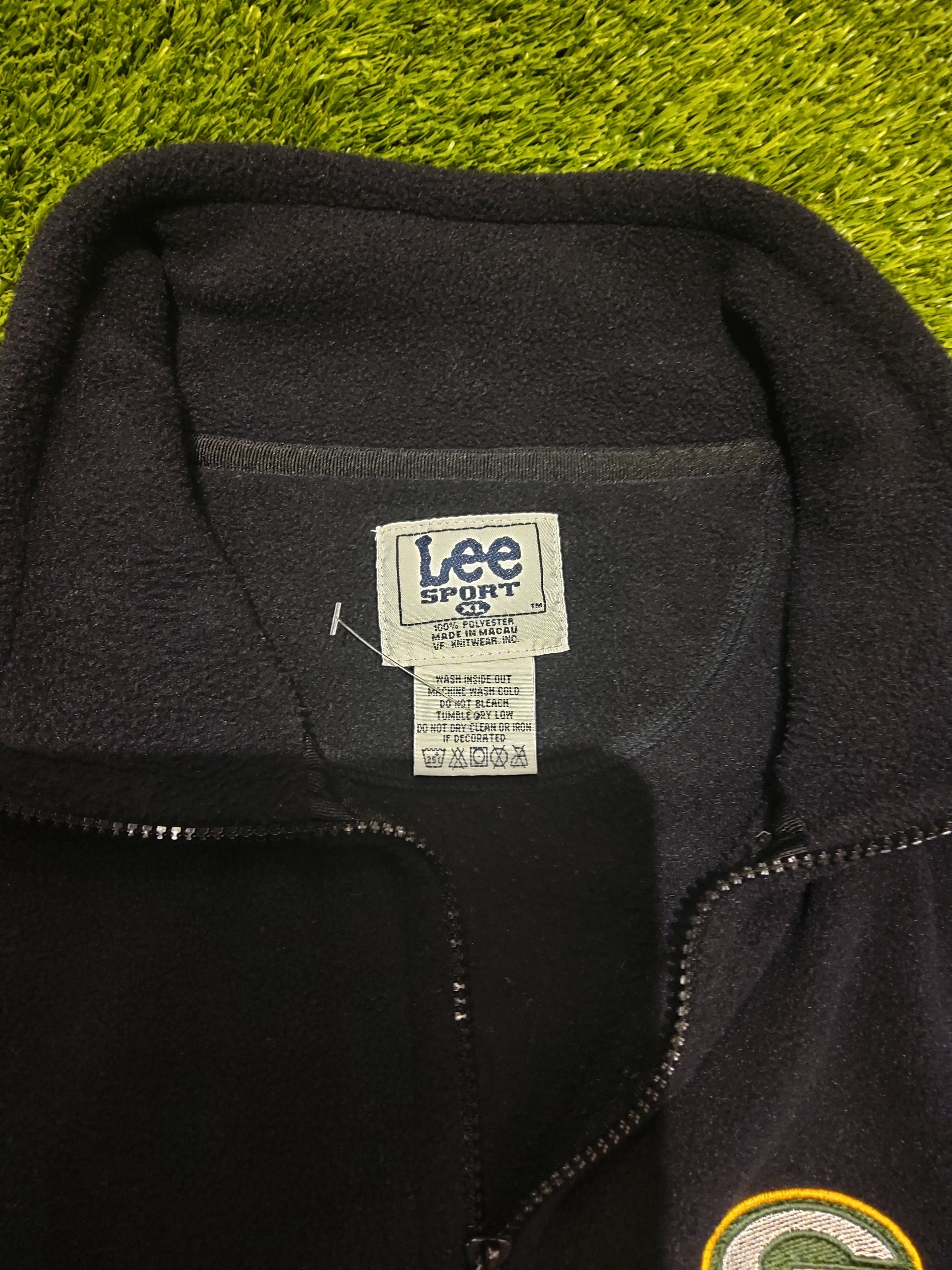 Vintage 90s Lee Sport Green Bay Packers Quarter Zip Up Fleece Size XL