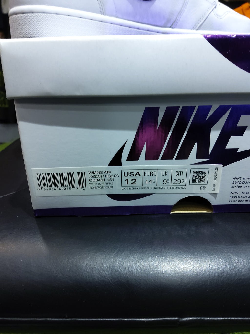 Air Jordan 1 High Court Purple Size 12 Women's Shoes