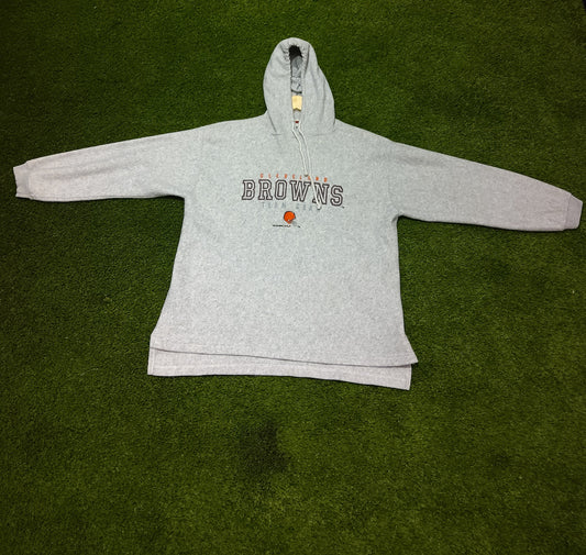 1994 The Edge Cleveland Browns Grey Fleece Hoodie Size M