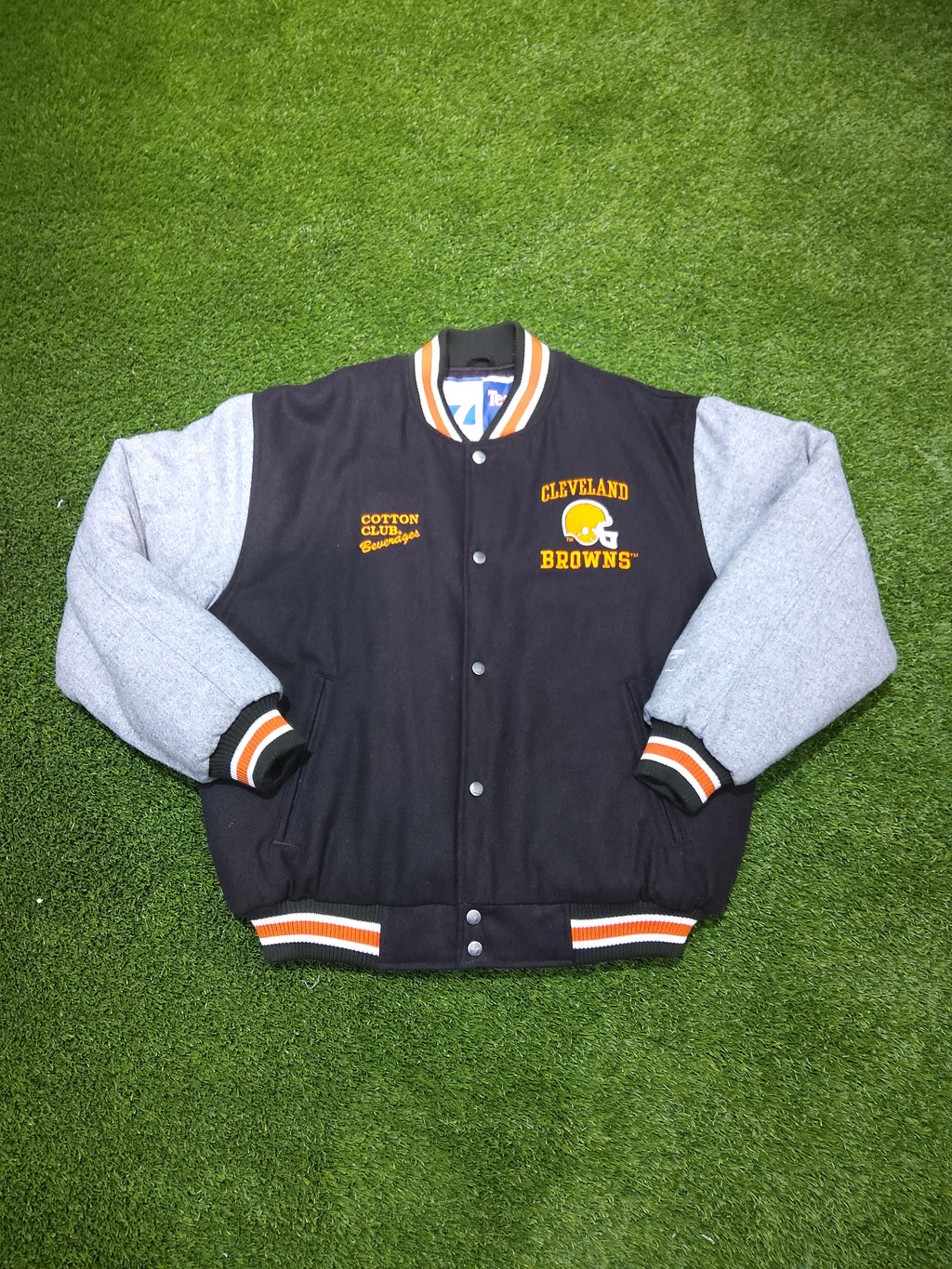 Vintage Logo 7 Cleveland Browns Wool Varsity Coat Size Medium