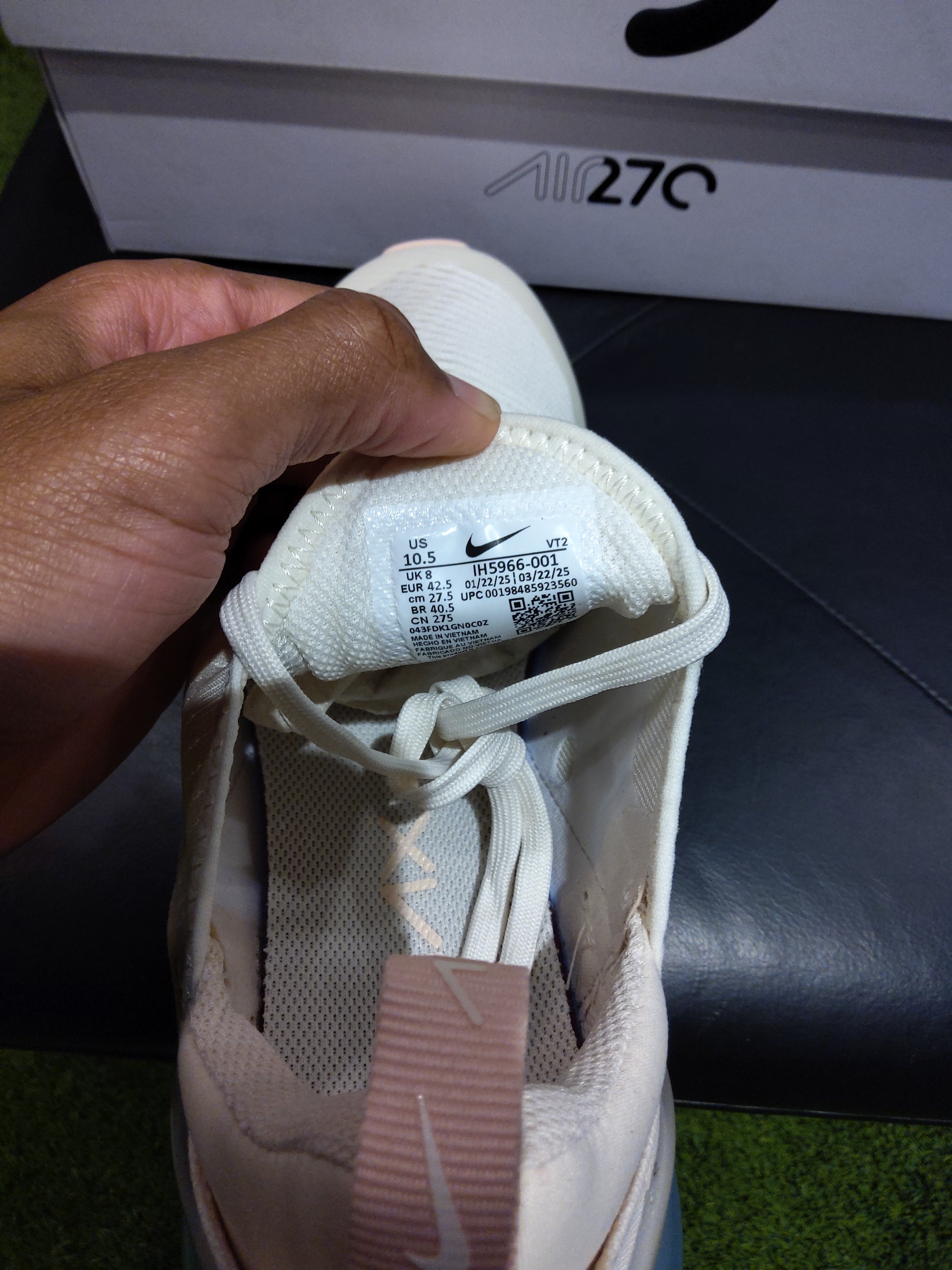 Nike Air Max 270 Soft Pearl Size 10.5 Women's shoes