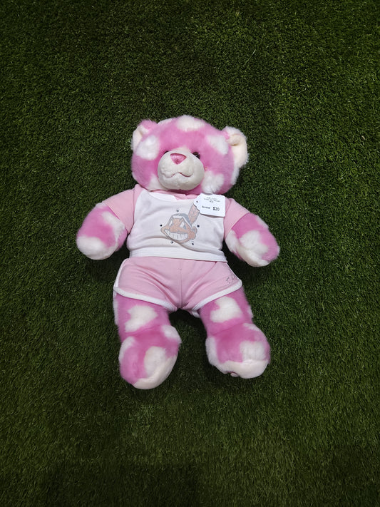 Cleveland Indians Pink Fluffy Bear