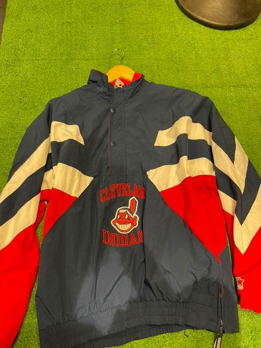 Vintage Cleveland Indians Starter Pull Over Jacket Size XL