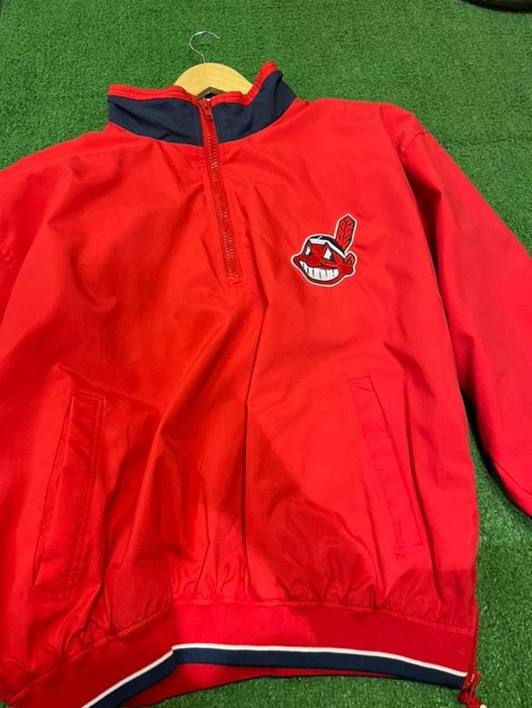 Vintage Cleveland Indians Half Zip Pullover Red Size XL