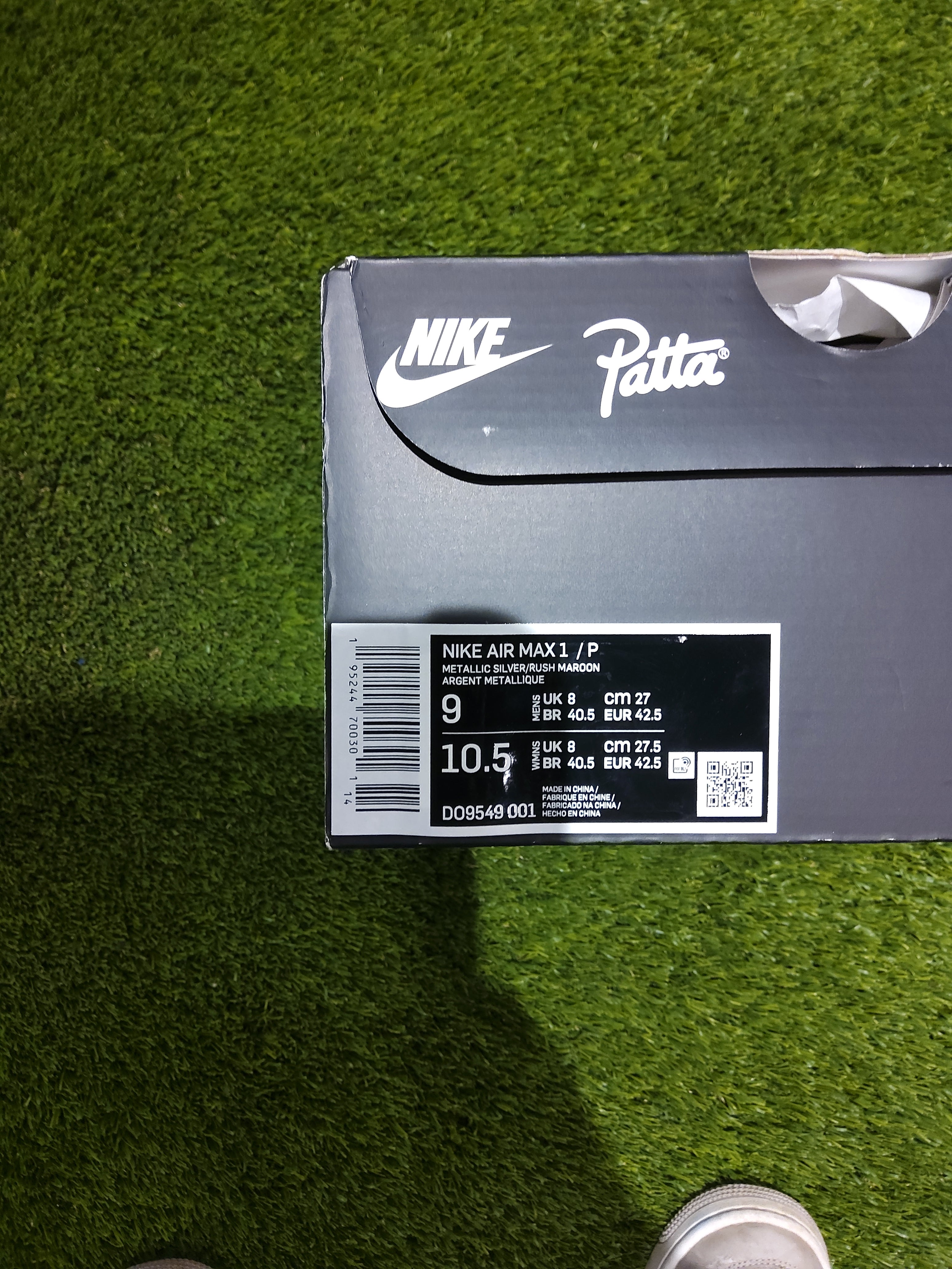 Brand New Air max 1 Patta Maroon Size 9 Men's Shoes