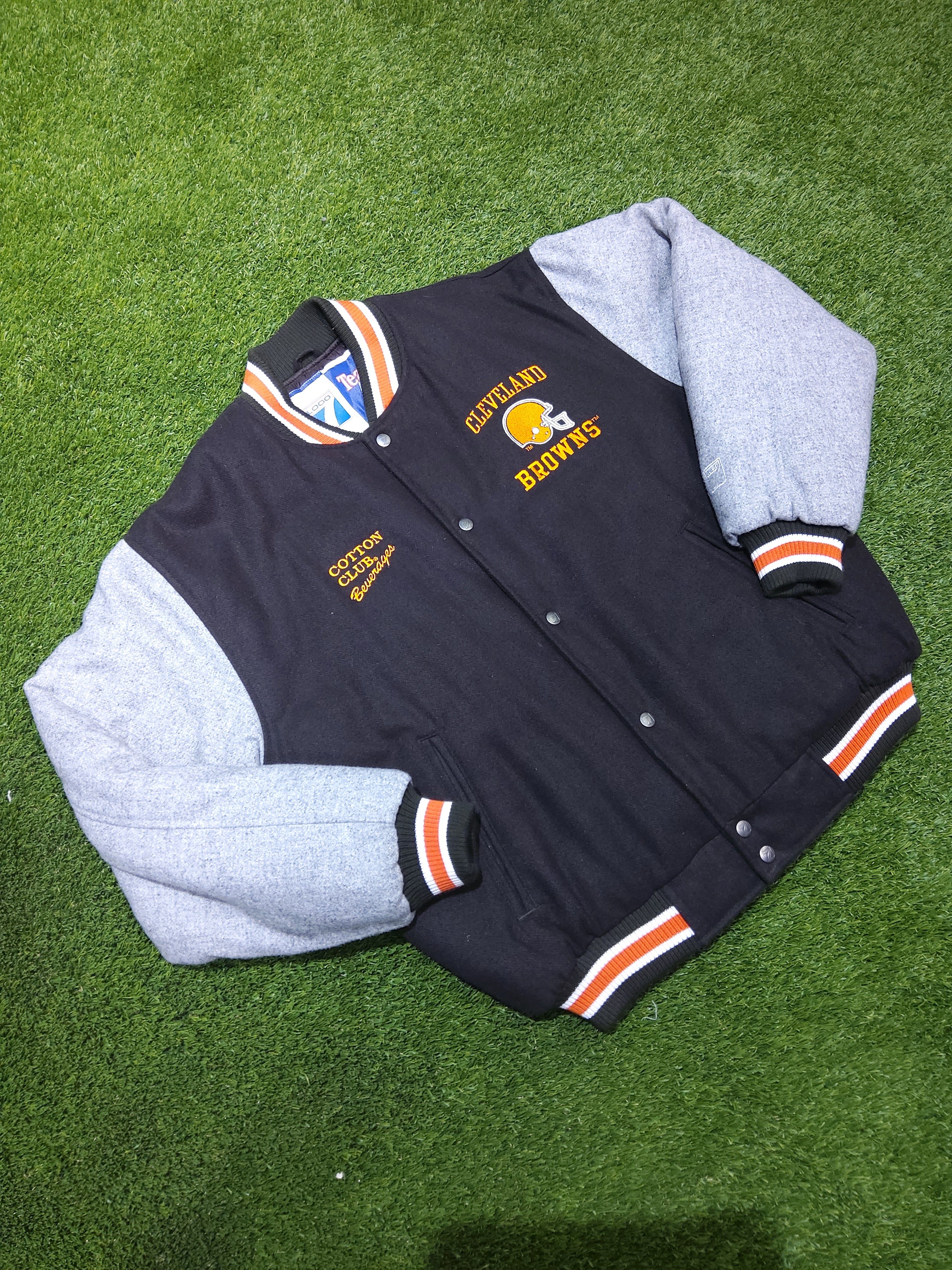 Vintage Logo 7 Cleveland Browns Wool Varsity Coat Size Medium
