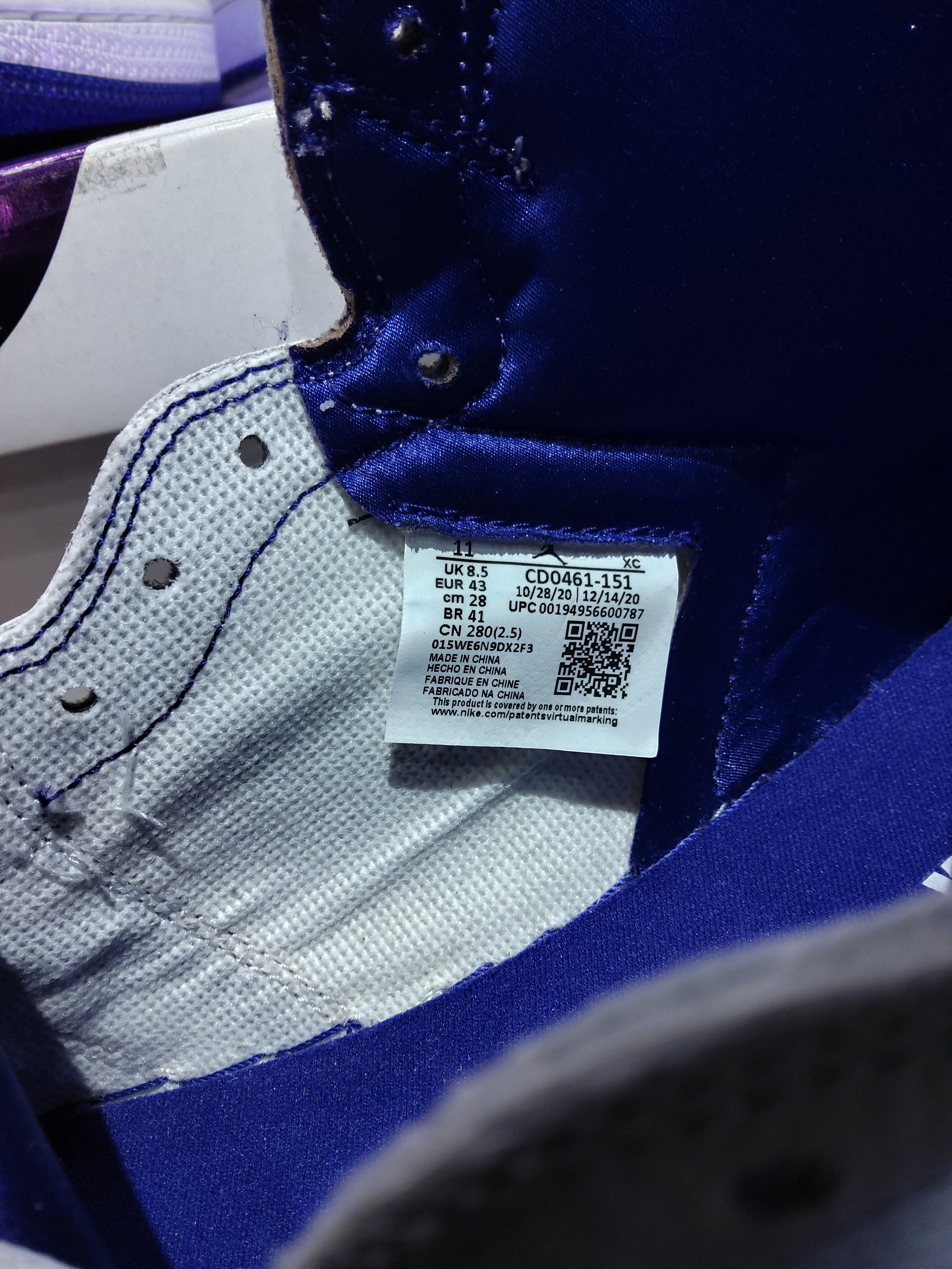 Air Jordan 1 High Court Purple Size 11 Women's Shoes