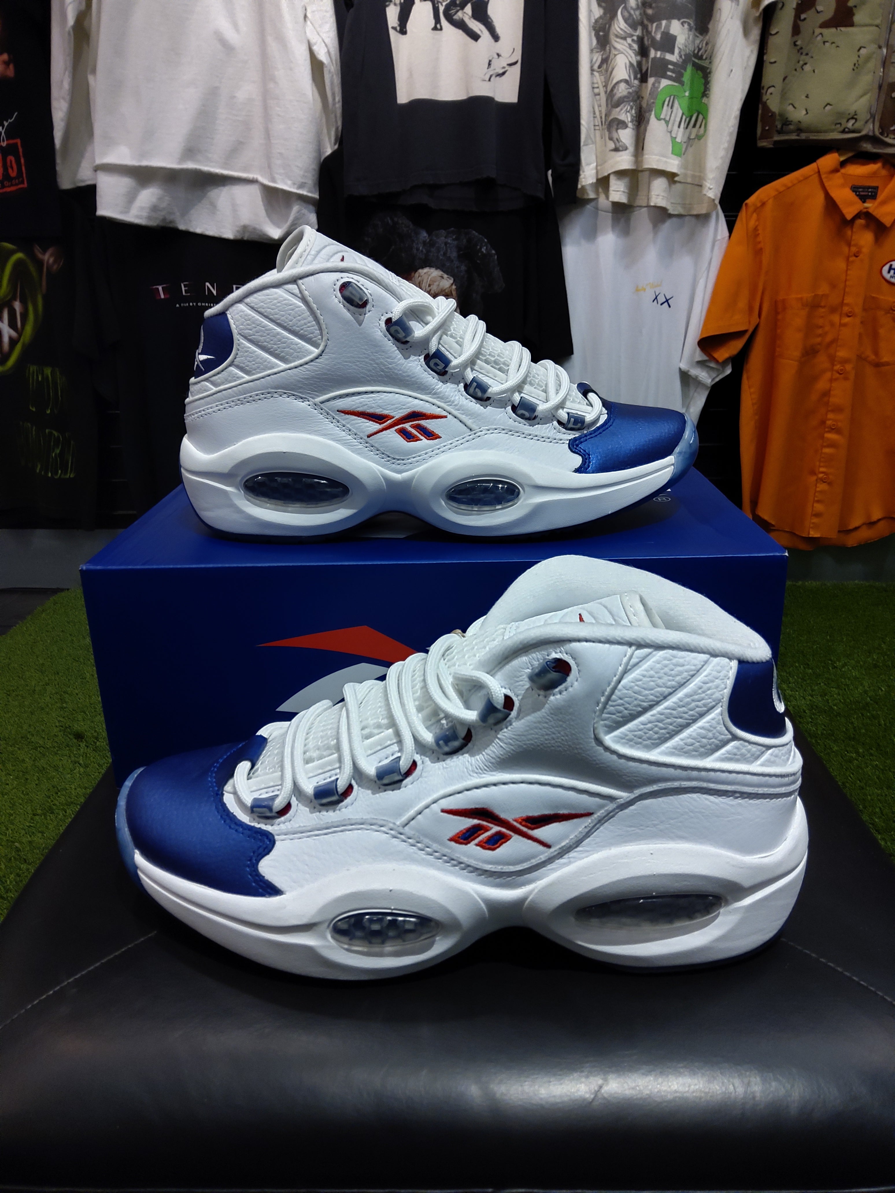Reebok Question Allen Iverson Blue Toe Size 9 Men's Shoes