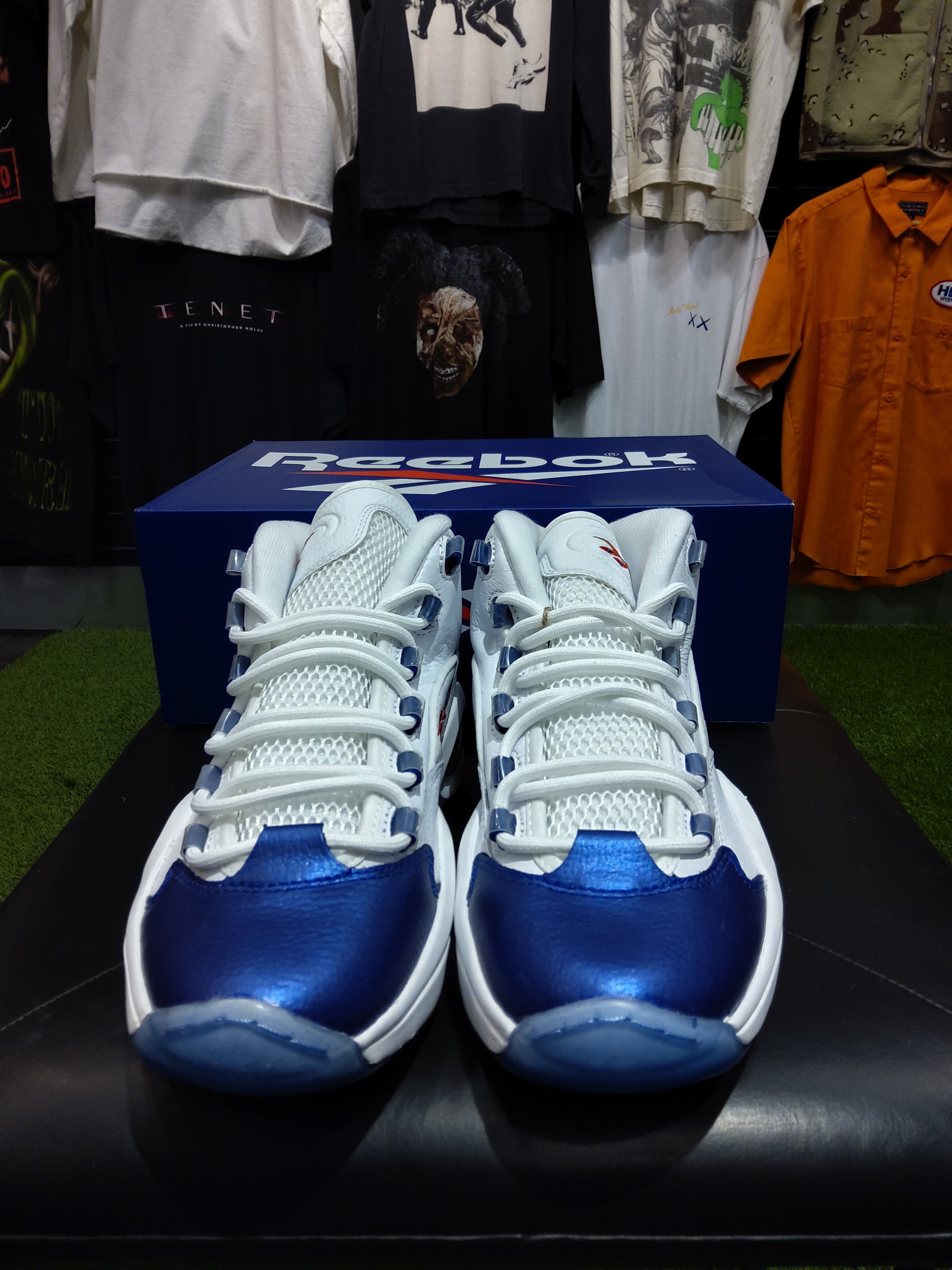 Reebok Question Allen Iverson Blue Toe Size 9 Men's Shoes