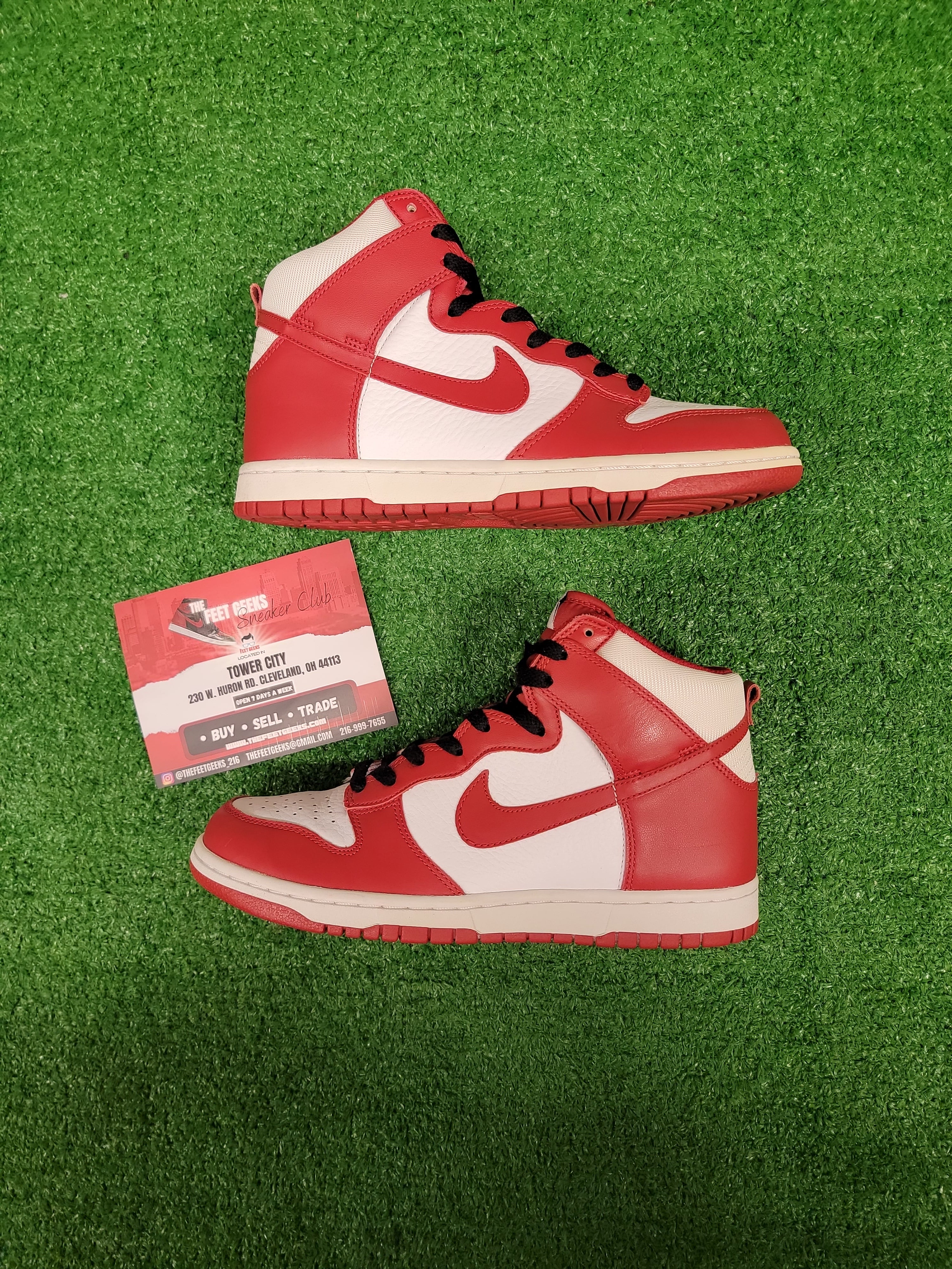 Pre Owned Nike Dunk High 2009 University Red size 8