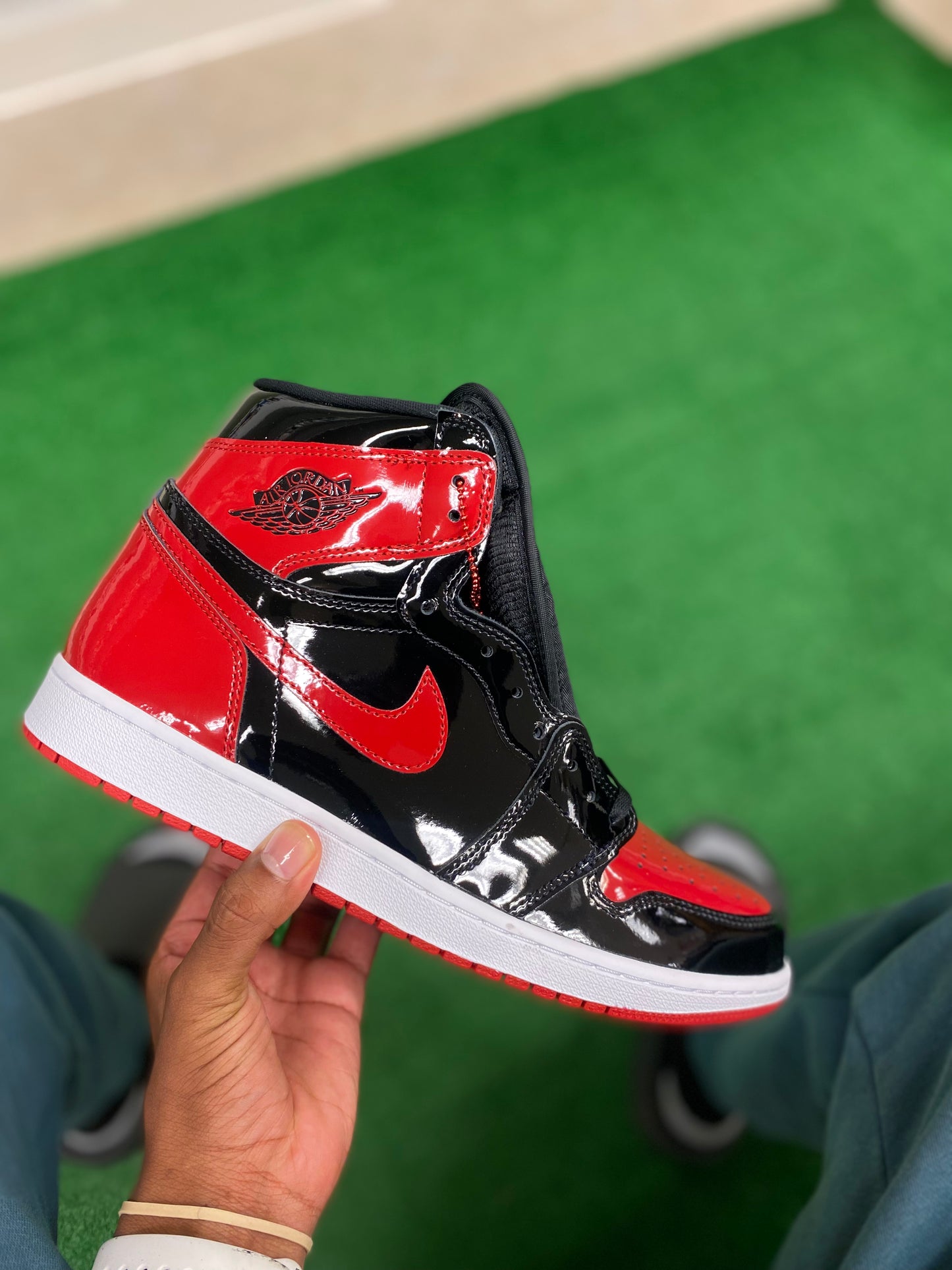 Men’s Air jordan 1 High patent bred men shoes