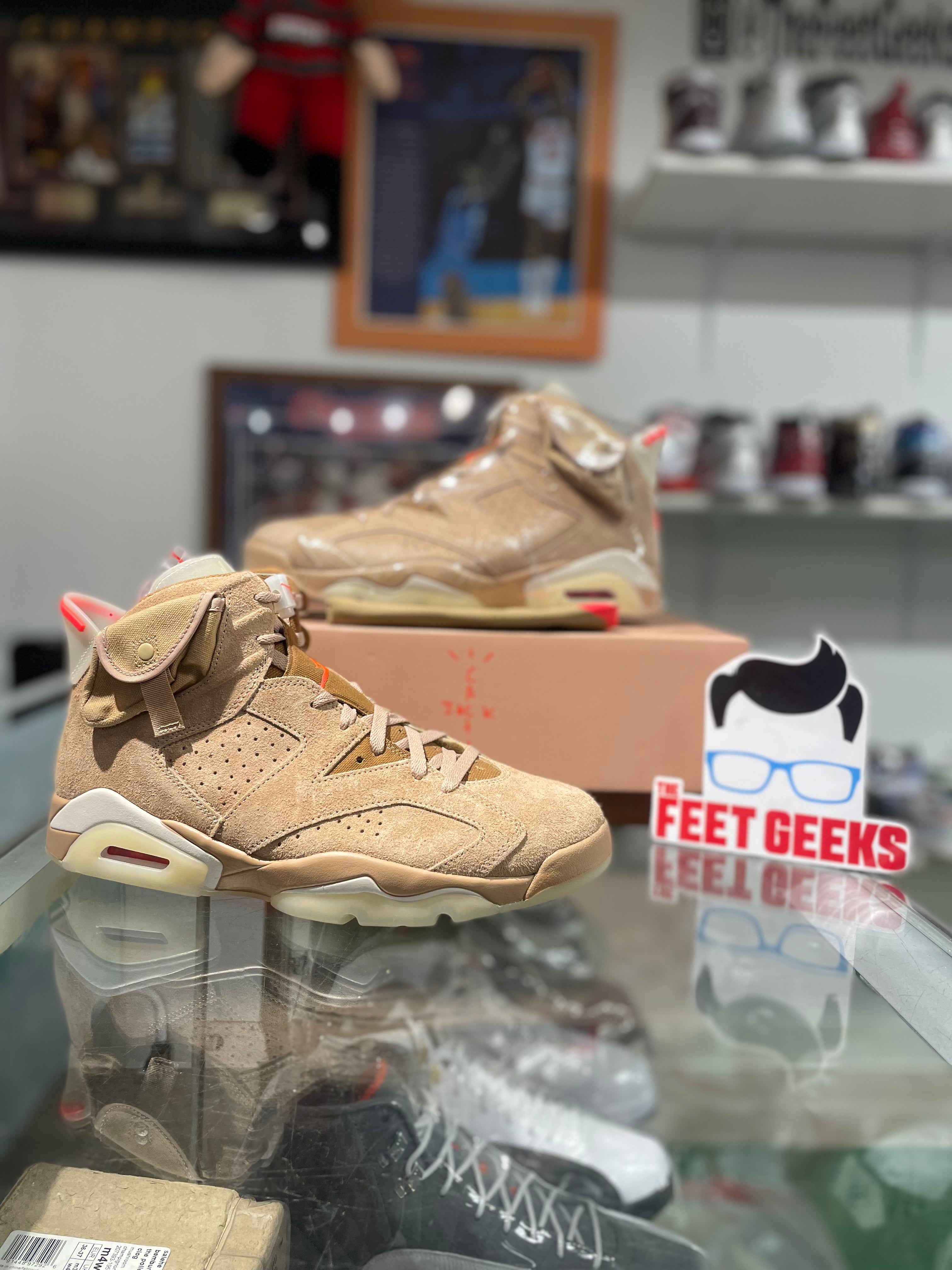 Air Jordan 6 Retro Travis Scott Khaki Men Shoes New