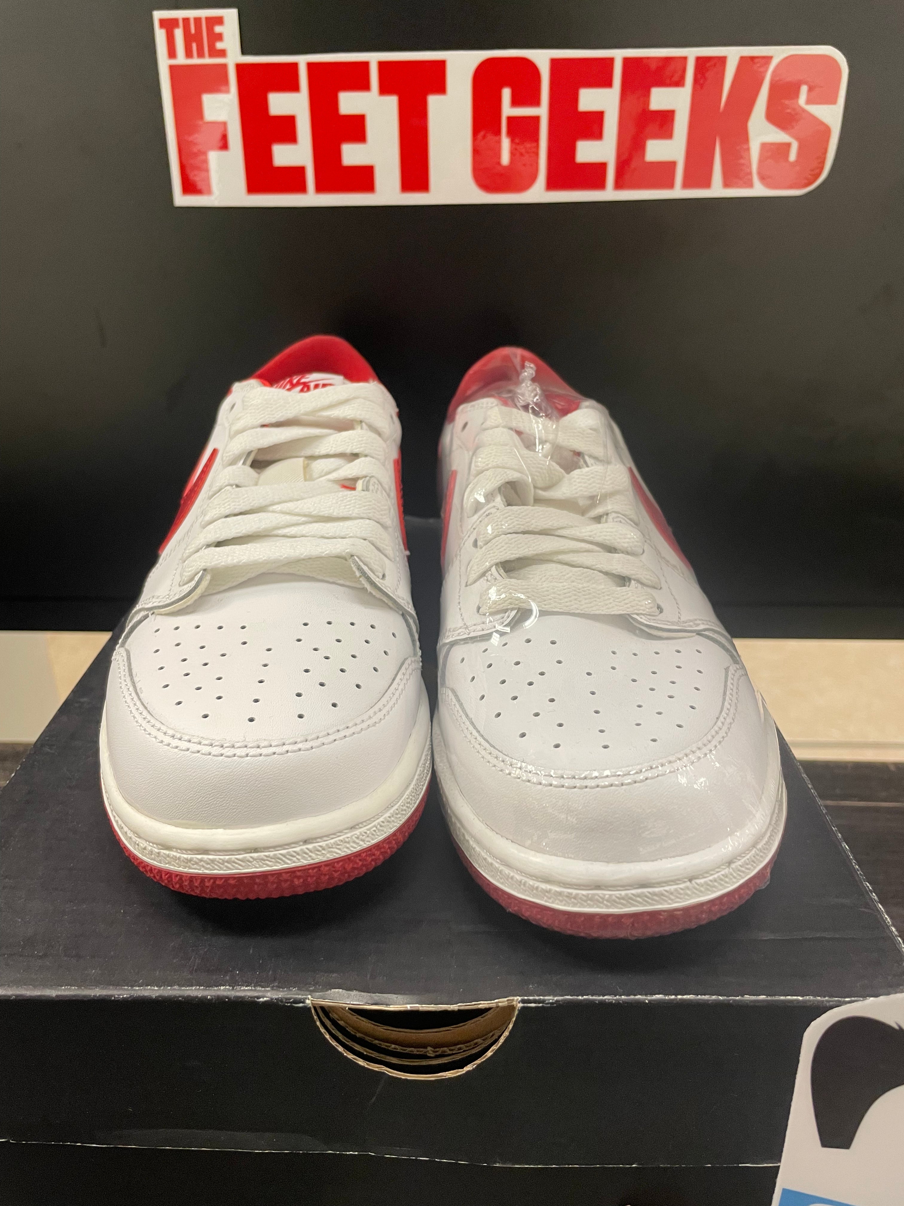 Air Jordan 1 low white/varsity red gs shoe new