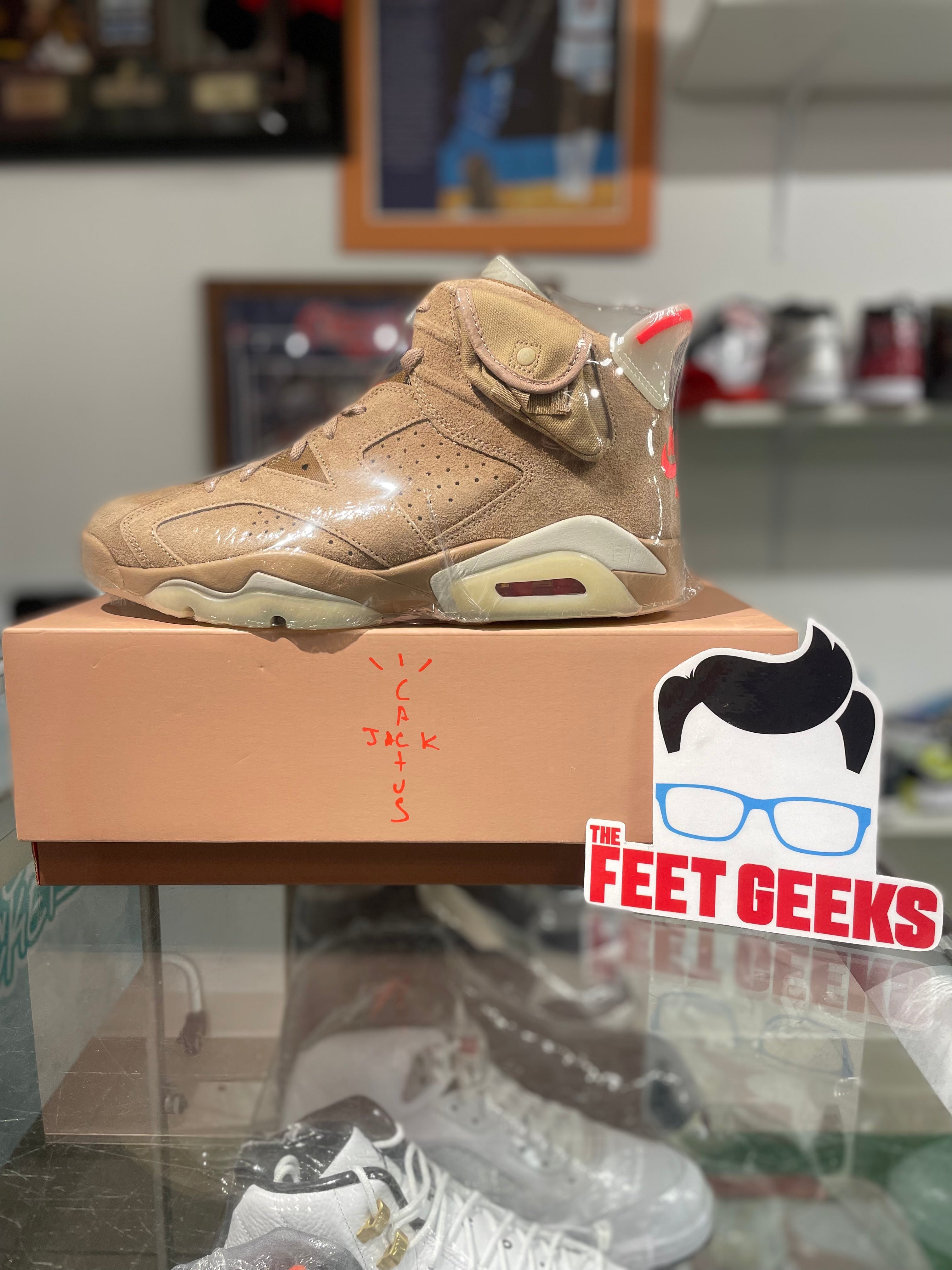 Air Jordan 6 Retro Travis Scott Khaki Men Shoes New